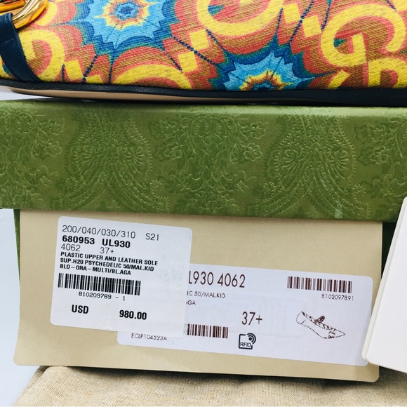 Gucci 100 Multi Color Women’s  Ballet Flat - 680953 UL930 008 4062 - - Picture 13 of 16